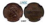 Lot: 2407. France, Second Republic, 1848-1852 , 1 Centime 1850-A, Paris, Bronze, NGC MS64BN