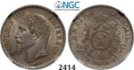 Lot: 2414. France, Napoleon III, 1852-1870, 2 Francs 1869-BB, Strasbourg, Silver , NGC AU58