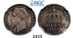 Lot: 2415. France, Napoleon III, 1852-1870, 50 Centimes 1866-BB, Strasbourg, Silver, NGC MS63