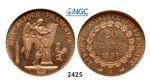 Lot: 2425. France, Third Republic, 1871-1940, 20 Francs 1897-A, Paris, GOLD, NGC MS63