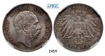 Lot: 2459. Germany, Saxony, Albert, 1873-1902, 2 Mark 1902-E, Muldenhutten, Silver , NGC MS65