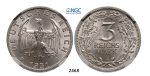 Lot: 2468. Germany, Weimar Republic, 1919-1933, 3 Reichsmark 1931-A, Berlin, Silver, NGC MS63