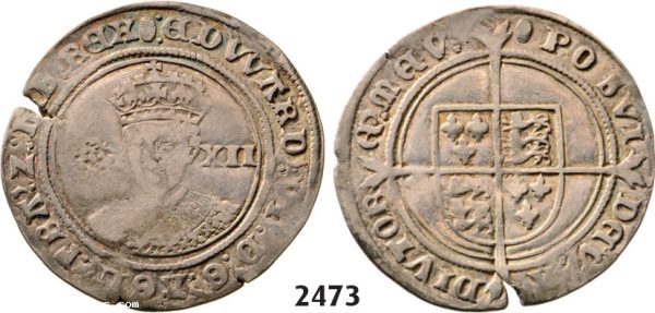 Lot: 2473. Great Britain, Edward VI, 1547-1553 , Shilling, No date (Struck 1551-1553) London, Silver