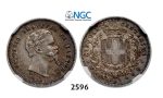 Lot: 2596. Italy, Tuscany, Vittorio Emanuele, 1859-1861 (United to Italian Provisional Government), 50 Centesimi 1860, Florence, Silver, NGC AU50