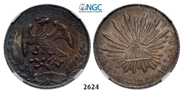 Lot: 2624. Mexico, Second Republic, 1867-1905, 8 Reales 1888-Pi MR, San Luis Potosi, Silver, NGC MS62