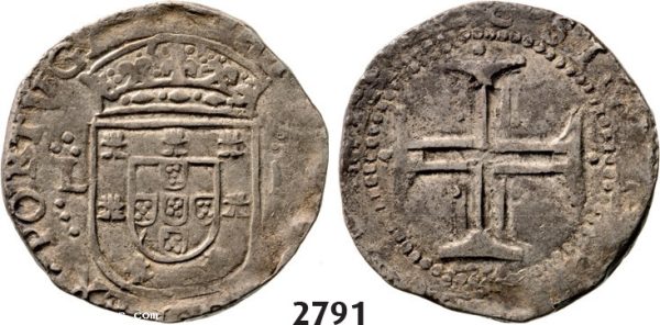 Lot: 2791. Portugal, Philip II, 1598­-1621, Tostao (100 Reis) No Date, Lisbon, Silver