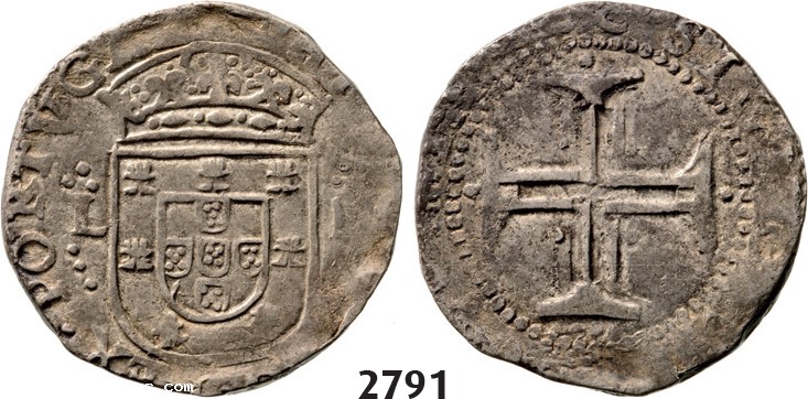 Lot: 2791. Portugal, Philip II, 1598­-1621, Tostao (100 Reis) No Date, Lisbon, Silver