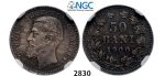 Lot: 2830. Romania, Carol I, 1866-1914, 50 Bani 1900, Hamburg, Silver, NGC MS63