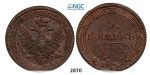 Lot: 2870. Russia, Alexander I, 1801-­1825, 5 Kopeks 1804­-EM, Ekaterinburg, Copper, NGC MS61BN