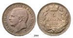 Lot: 2981. Serbia, Milan I. Obrenovic, 1868-­1889, 5 Dinara 1879, Vienna, Silver