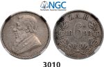 Lot: 3010. South Africa, Zuid-Afrikaansche Republiek (ZAR), 6 Pence 1893, Silver, NGC VF