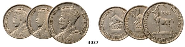 Lot: 3027. Southern Rhodesia (Zimbabwe), George VI, 1936­-1952, Silver lot