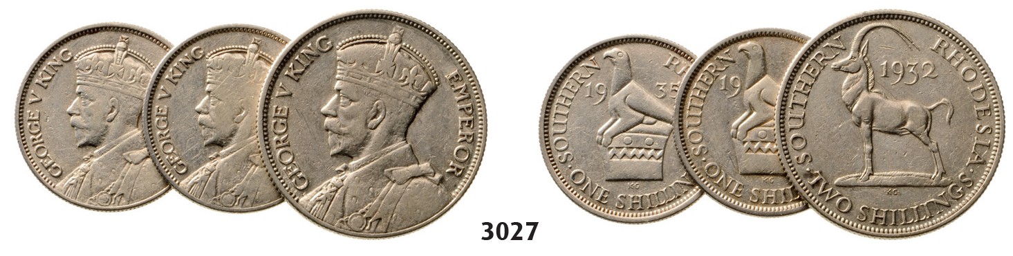 Lot: 3027. Southern Rhodesia (Zimbabwe), George VI, 1936­-1952, Silver lot