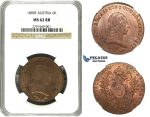 M63, Austria, Francisc II, 6 Kreuzer 1800-F, Hall, NGC MS62RB