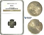 M69, Bulgaria, Ferdinand I, 2-1/2 Stotinki 1888, NGC MS65