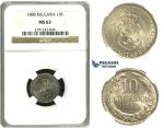 M71, Bulgaria, Ferdinand I, 10 Stotinki 1888, NGC MS63