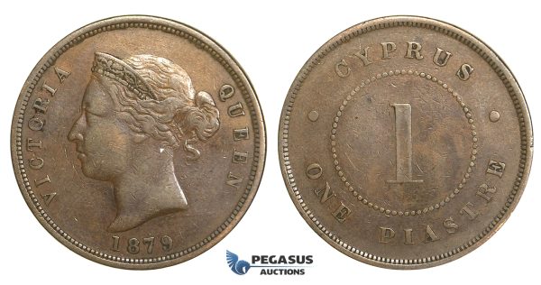 M90, Cyprus, Victoria, 1 Piastre 1879, Nice!
