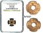 N03, Hong Kong, Victoria, Mil 1865 (No Hyphen) NGC MS65RD