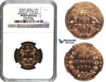 N05, India (East India Co.) Quarter Anna 1835-C, Calcutta (S&W 1.89 Type A/3, 18 Berries - Sloping 1) NGC Proof Det.