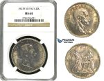 N08, Italy, V. Emanuele III, 20 Lire 1927-R (VI) Rome, Silver, NGC MS64
