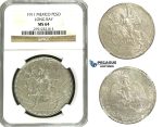 N10, Mexico, Caballito Peso 1911 (Long Ray) Silver, NGC MS64