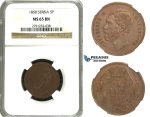 N62, Serbia, M. Obrenovic III, 5 Para 1868 (Medal Rotation) NGC MS65BN