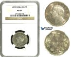 N64, Serbia, Milan I. Obrenovic, 1 Dinar 1875, Silver, NGC MS61