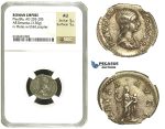 N71, Roman Empire, Plautilla (202-205 AD) AR Denarius (3.30g) Struck 203 AD, Rome, Pietas, NGC AU 5/5 5/5