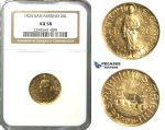 N79, San Marino, 20 Lire 1925-R, Rome, Gold, NGC AU58, Rare!