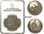 N94, United States, Liberty Seated Dollar 1860, Silver, NGC PF62