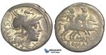 O41, Roman Republic, M. Atilius Serranus (148 BC) AR Denarius (3.51g) Rome, Dioscuri