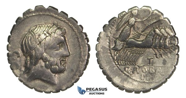 O52, Roman Republic, Q. Antonius Balbus (83-82 BC) AR Denarius Serratus (3.76g) Rome, Quadriga