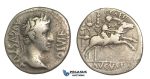 O61, Roman Empire, Augustus (27 BC-14 AD) AR Denarius (3.64g) Struck 8 BC, Lugdunum