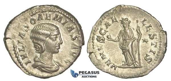 O80, Roman Empire, Julia Soaemias (Augusta, 218-222 AD) AR Denarius (3.15g) Rome, Venus