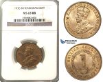 O83, British Honduras, George V, Cent 1936, NGC MS63RB