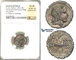P02, Roman Republic, Q. Antonius Balbus (83-82 BC) AR Denarius Serratus (3.90g) Rome. Quadriga, NGC Ch VF