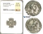 P12, Roman Empire, Marcus Aurelius (161-180 AD) AR Denarius (3.51g) Jan-March 180 AD, Rome, Fortuna, Rare! NGC Ch XF