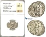 P15, Roman Empire, Macrinus (217-218 AD) AR Denarius (2.86g) Rome, March-June 218 AD, Providentia, NGC XF