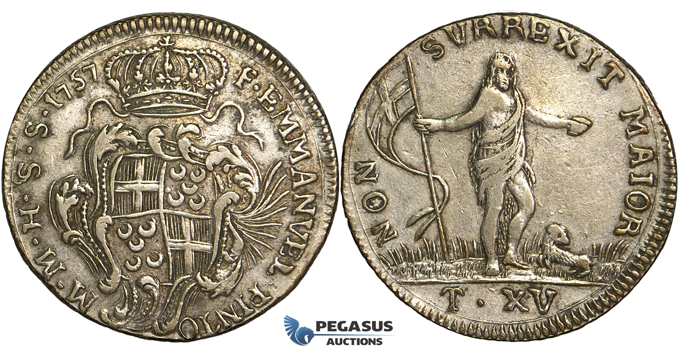 P25, Malta, Emmanuel Pinto, 15 Tari 1757, Silver, Very Nice!