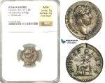 P52, Roman Empire, Hadrian (117-138 AD) AR Denarius (3.50g) Rome, 134-138 AD, Pieatas, NGC AU* Star