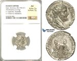 P55, Roman Empire, Septimius Severus (193-211 AD) AR Denarius (3.27g) Rome, 195 AD, Captives, NGC AU