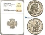 P56, Roman Empire, Septimius Severus (193-211 AD) AR Denarius (2.89g) Rome, 200-201 AD, Moneta, NGC MS