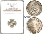 P68, Bulgaria, Alexander I, 2 1/2 Stotinki 1888, NGC MS66