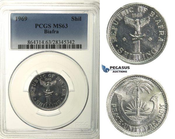 R103, Biafra, Shilling 1969, PCGS MS63