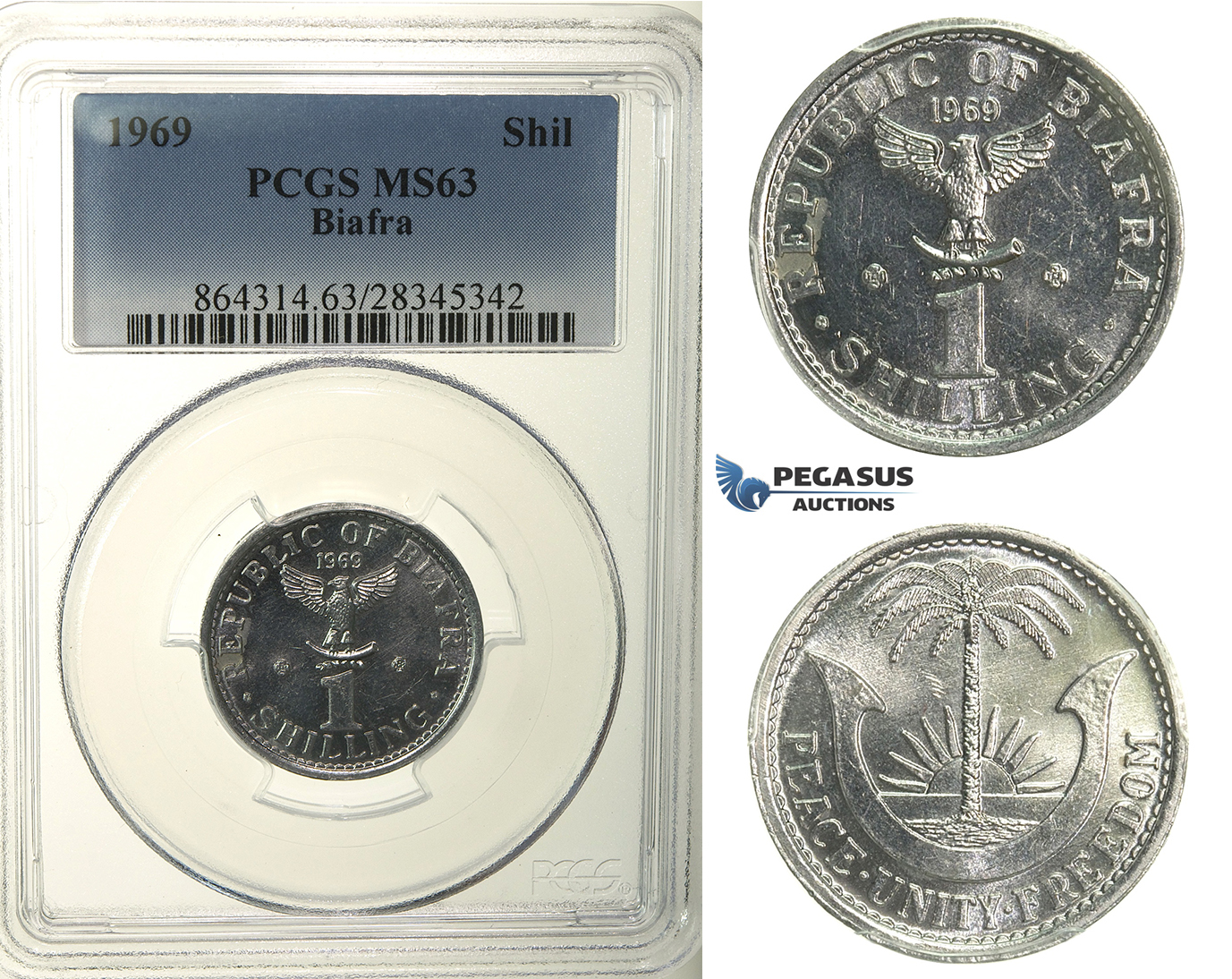 R103, Biafra, Shilling 1969, PCGS MS63