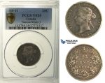 R110, Canada, Victoria, 25 Cents 1880-H (Narrow/Wide O) Heaton, Silver, PCGS VF35, Rare!