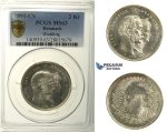 R129, Denmark, Christian IX, 2 Kroner 1892 (Golden Wedding) Silver, Copenhagen, PCGS MS63