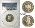 R142, Germany, Third Reich, 2 Reichmark 1934-F (Schiller) Stuttgart, Silver, PCGS MS62