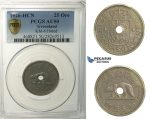 R144, Greenland, "Holed" 25 Øre 1926-HCN, PCGS AU50, Rare!