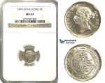 R173, Hong Kong, Victoria, 5 Cents 1895, Silver, NGC MS63